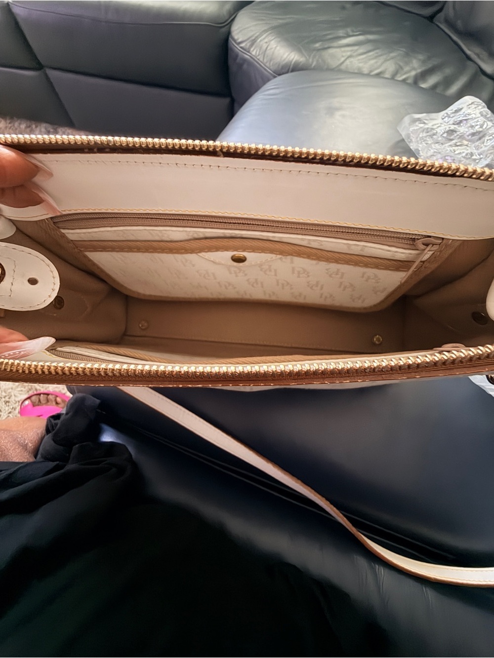 Dooney & Bourke Canvas/Leather Satchel Crossbody - Picture 4 of 5